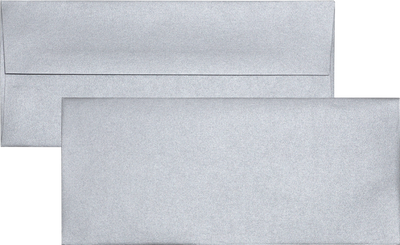 #10 Square Flap Envelopes (4 1/8 x 9 1/2) - Silver Metallic 32lb