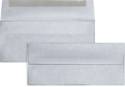 #10 Square Flap Envelopes (4 1/8 x 9 1/2) - Silver Metallic 32lb
