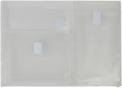 Clear Letter Booklet 3 Pocket Plastic Envelopes (9 3/4 x 13) with Hook and Loop Closure