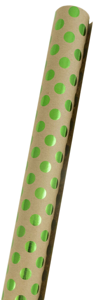 Green Foil Dots Wrapping Paper (25 Sq Ft)