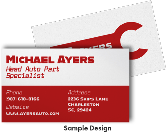 Glossy White 120lb 2 x 3 1/2 Flat Business Cards