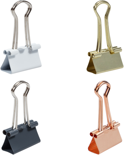 Business Assorted Small 19mm Binder Clips - 4 Packs of 25