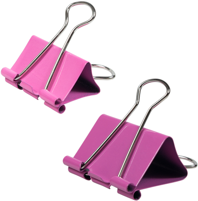 Pink Large 44mm & Medium 32mm Binder Clips