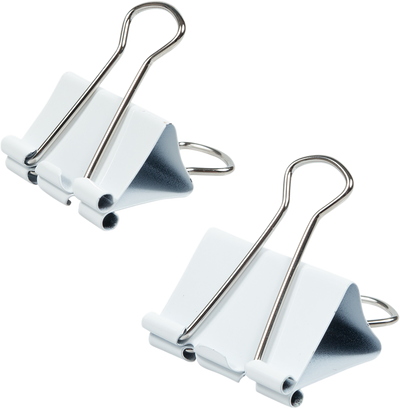 White Large 44mm & Medium 32mm Binder Clips