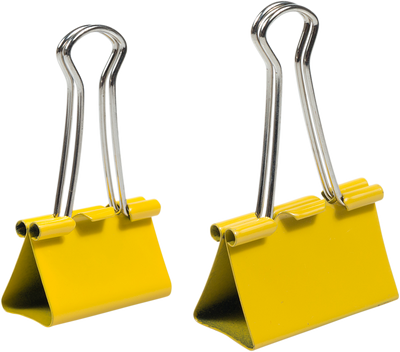 Yellow Large 44mm & Medium 32mm Binder Clips