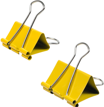 Yellow Large 44mm & Medium 32mm Binder Clips