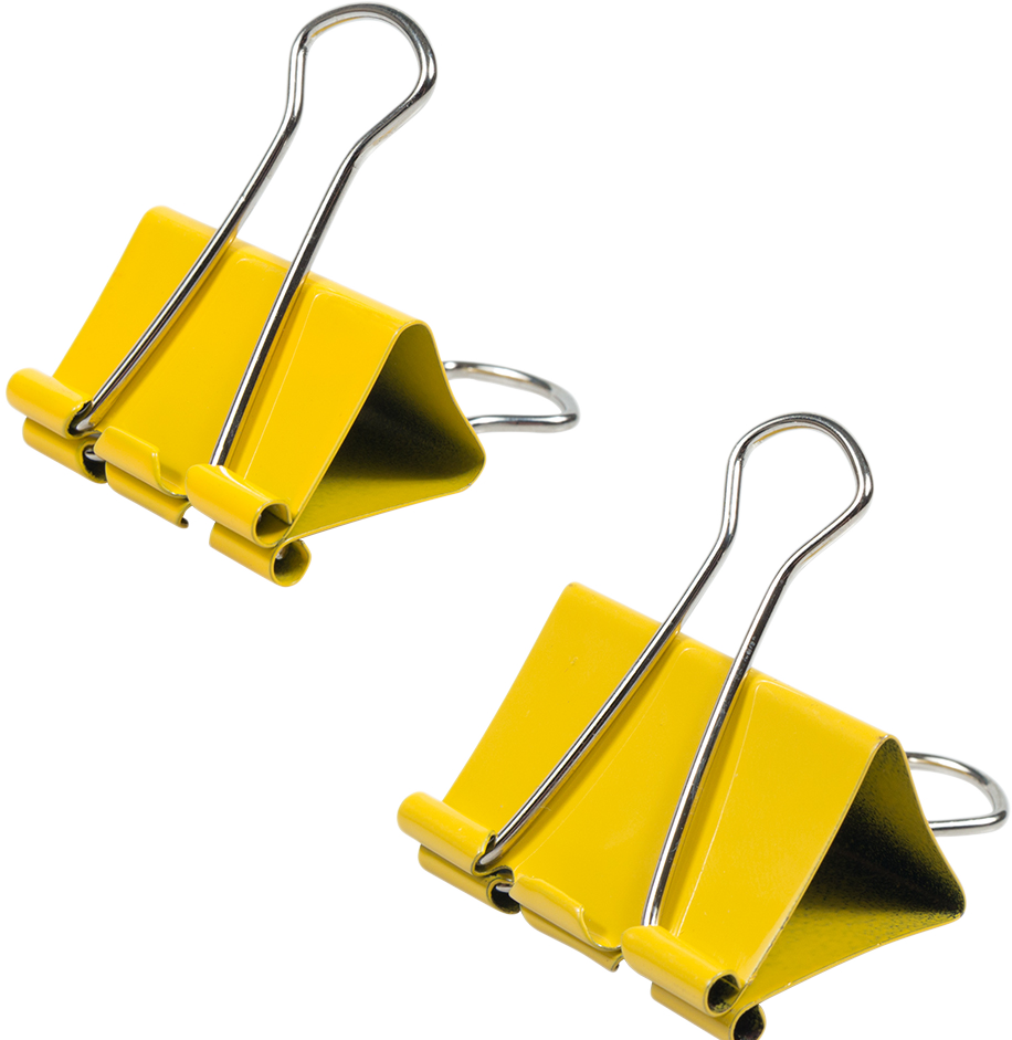 Yellow Large 44mm & Medium 32mm Binder Clips