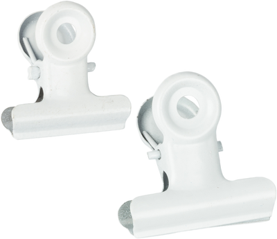 White Small 22mm & Medium 31mm Bulldog Clips - 2 Packs (40 Total)
