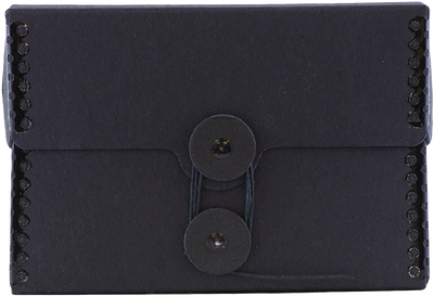 Black Kraft Small 4 1/4 x 6 1/4 x 2 Button and String Portfolios