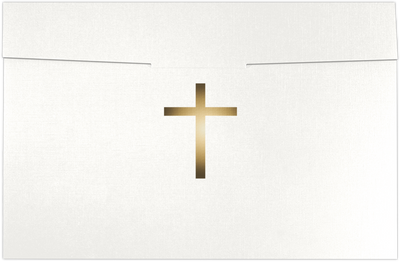 White Linen with Gold Foil Cross 6 1/2 x 9 1/2 Certificate Holders
