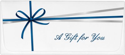 Blue Bow with Silver Gift for You 28lb Currency Money Envelopes (2 7/8 x 6 1/2)