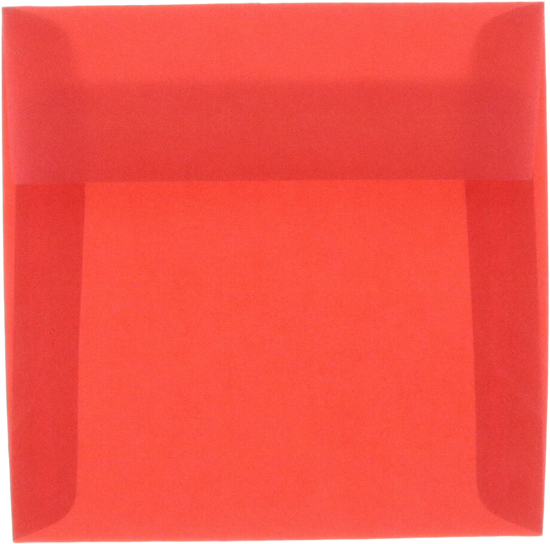 8 1/2 x 8 1/2 Square Envelope - Primary Red Translucent - Envelopes