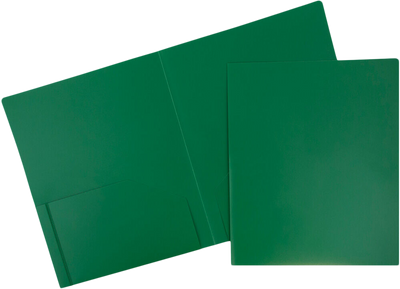 Green 9 x 12 Plastic Heavy Duty Folders