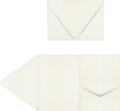 White Quartz Metallic A7 Pocket Invitations (5 x 7)