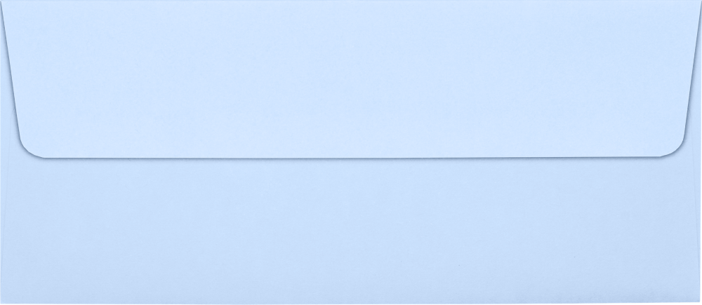 Baby Blue 32lb #10 Square Flap Envelopes (4 1/8 x 9 1/2) with Peel & Seal