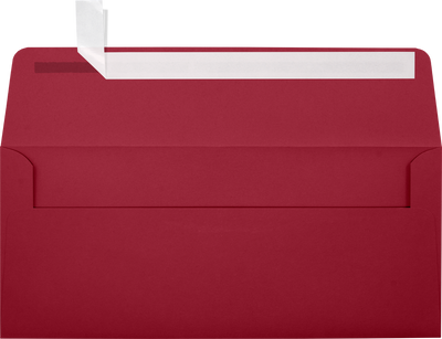 Garnet Dark Red 32lb #10 Square Flap Envelopes (4 1/8 x 9 1/2) with Peel & Seal