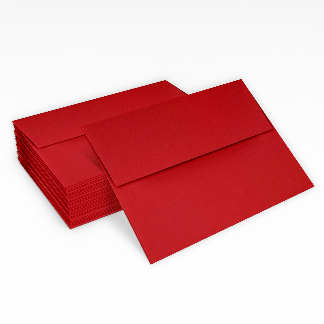 Red 32lb A2 Invitation Envelopes (4 3/8 x 5 3/4) with Peel & Seal