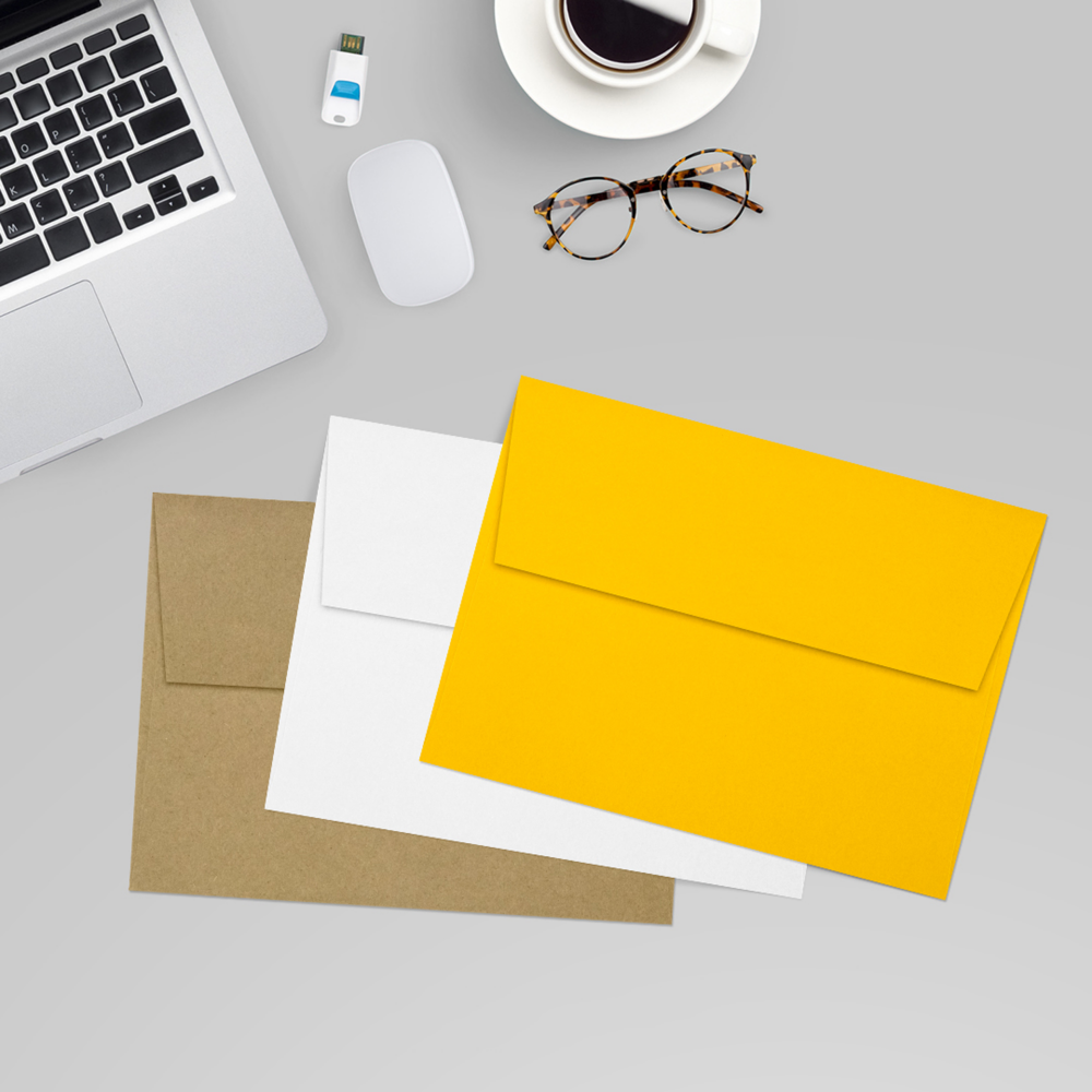 Sunflower Yellow 32lb A7 Invitation Envelopes (5 1/4 x 7 1/4) with Peel & Seal