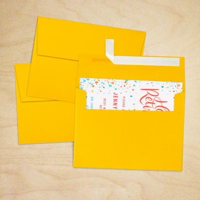 Sunflower Yellow 32lb A7 Invitation Envelopes (5 1/4 x 7 1/4) with Peel & Seal