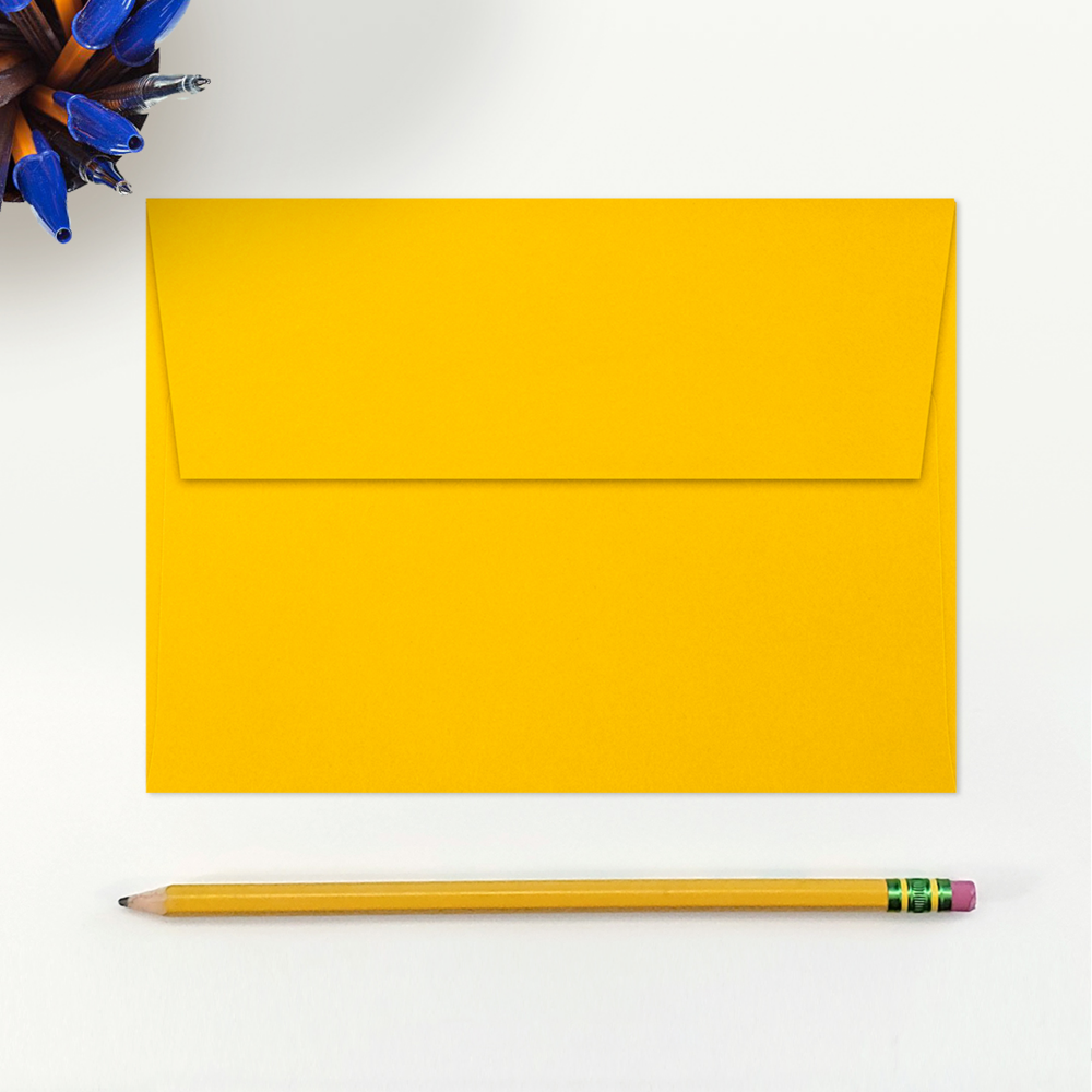 Sunflower Yellow 32lb A7 Invitation Envelopes (5 1/4 x 7 1/4) with Peel & Seal