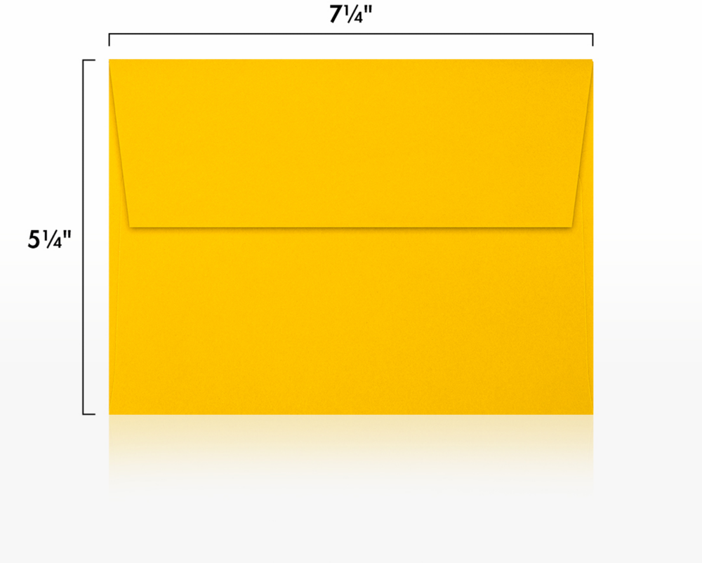 Sunflower Yellow 32lb A7 Invitation Envelopes (5 1/4 x 7 1/4) with Peel & Seal