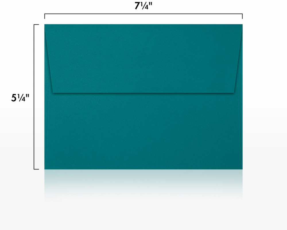 Teal Blue 32lb A7 Invitation Envelopes (5 1/4 x 7 1/4) with Peel & Seal