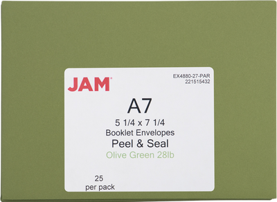 Olive Green 28lb A7 Invitation Envelopes (5 1/4 x 7 1/4) with Peel & Seal