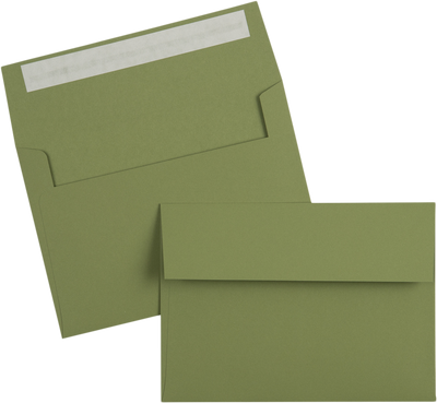 Olive Green 28lb A7 Invitation Envelopes (5 1/4 x 7 1/4) with Peel & Seal