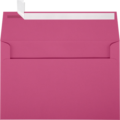 Fuchsia Pink Magenta 32lb A9 Invitation Envelopes (5 3/4 x 8 3/4) with Peel & Seal