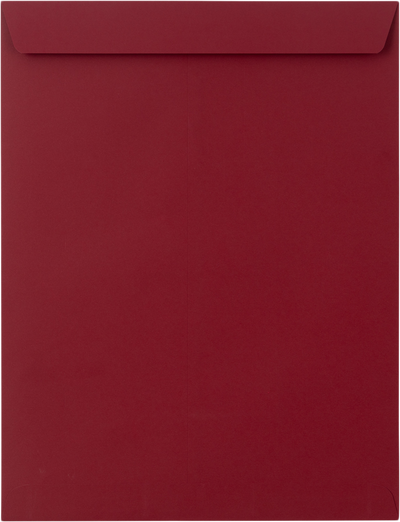 Garnet Dark Red 32lb 10 x 13 Open End Envelopes with Peel & Seal