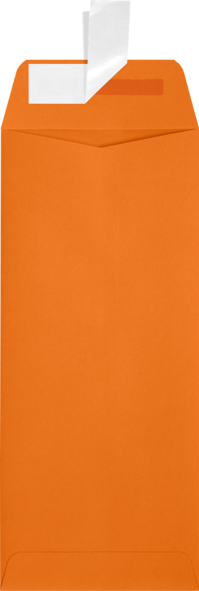 Mandarin Orange 32lb #10 Policy Envelopes (4 1/8 x 9 1/2) with Peel & Seal