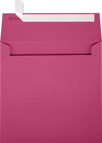 Fuchsia Pink Magenta 32lb 5 1/2 x 5 1/2 Square Envelopes with Peel & Seal