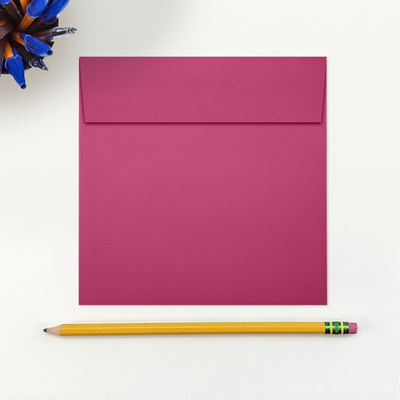Fuchsia Pink Magenta 32lb 5 1/2 x 5 1/2 Square Envelopes with Peel & Seal