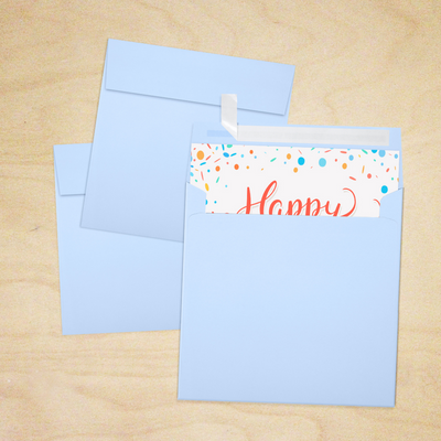 Baby Blue 32lb 5 1/2 x 5 1/2 Square Envelopes with Peel & Seal