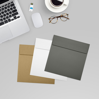 Dark Smoke Gray 32lb 5 1/2 x 5 1/2 Square Envelopes with Peel & Seal