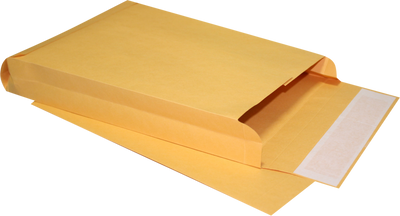 Brown Kraft 40lb 10 x 13 x 2 Open End Envelopes with Peel & Seal