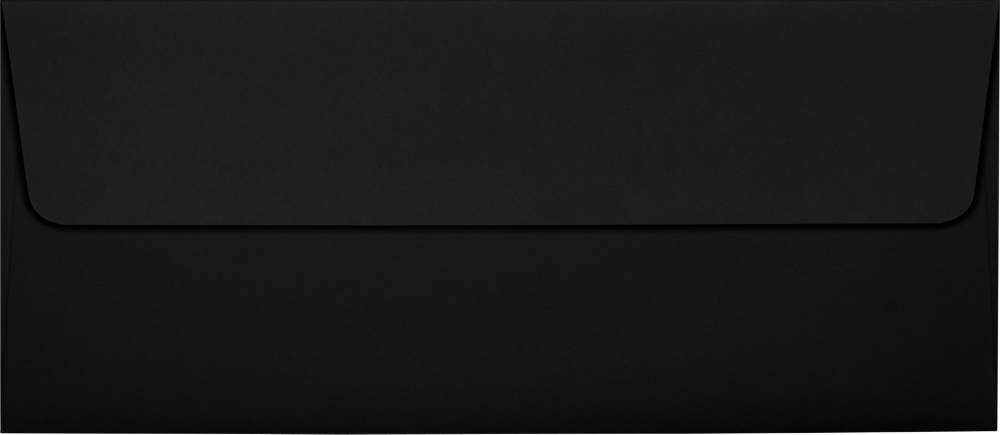 Smooth Midnight Black 32lb #10 Square Flap Envelopes (4 1/8 x 9 1/2) with Peel & Seal