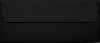 Smooth Midnight Black 32lb #10 Square Flap Envelopes (4 1/8 x 9 1/2) with Peel & Seal