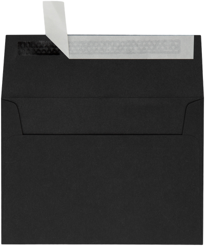 Smooth Midnight Black 32lb A7 Invitation Envelopes (5 1/4 x 7 1/4) with Peel & Seal