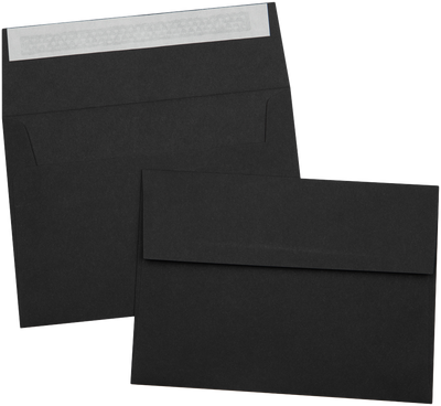 Smooth Midnight Black 32lb A7 Invitation Envelopes (5 1/4 x 7 1/4) with Peel & Seal