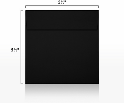 Smooth Midnight Black 32lb 5 1/2 x 5 1/2 Square Envelopes with Peel & Seal