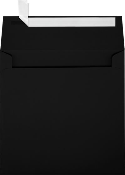 Smooth Midnight Black 32lb 6 x 6 Square Envelopes with Peel & Seal