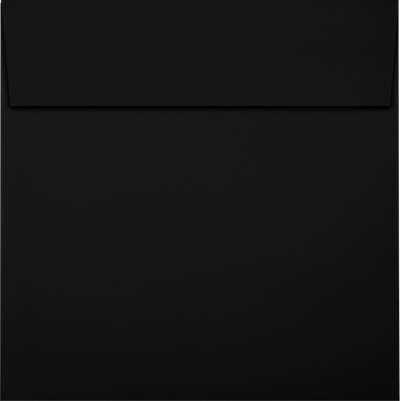 Smooth Midnight Black 32lb 7 x 7 Square Envelopes with Peel & Seal
