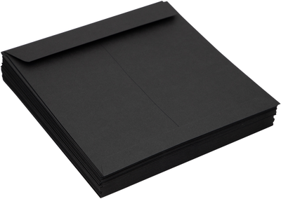 Smooth Midnight Black 32lb 8 x 8 Square Envelopes with Peel & Seal