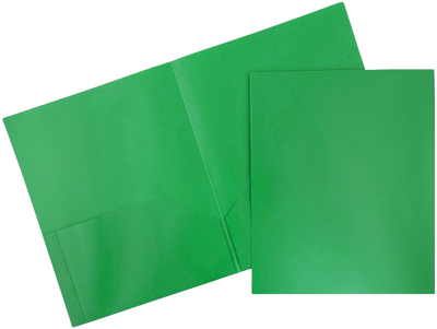 Green 9 x 12 Plastic Pop Folders