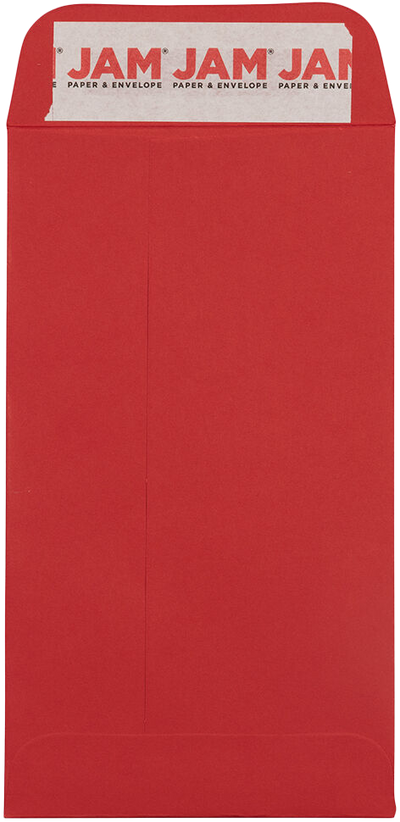 Red 32lb #5 1/2 Coin Envelopes (3 1/8 x 5 1/2) with Peel & Seal