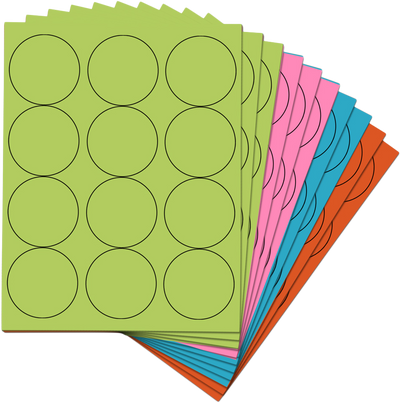 Assorted Fashion Round Labels - Medium 2 1/2 Inch