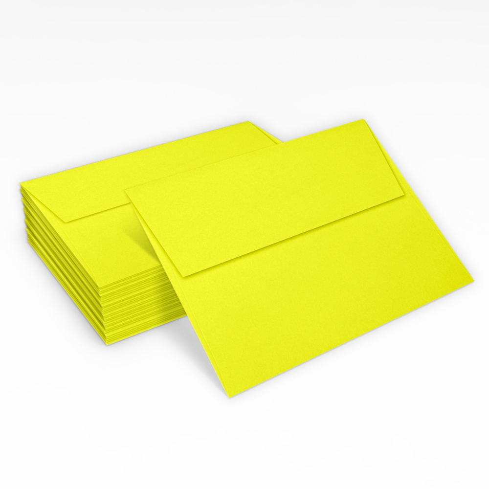 Citrus Yellow 32lb A7 Invitation Envelopes (5 1/4 x 7 1/4) with Peel & Seal