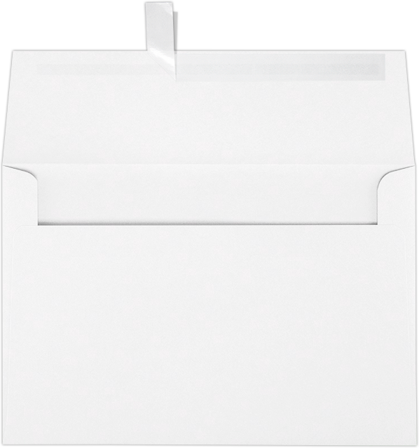 White 32lb Cougar A8 Invitation Premium Envelopes (5 1/2 x 8 1/8) with Peel & Seal