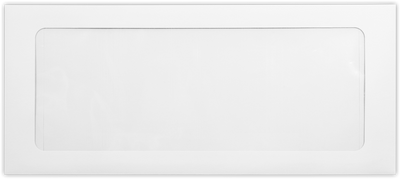 White 32lb Cougar #10 Full Face Window Booklet Premium Envelopes (4 1/8 x 9 1/2)